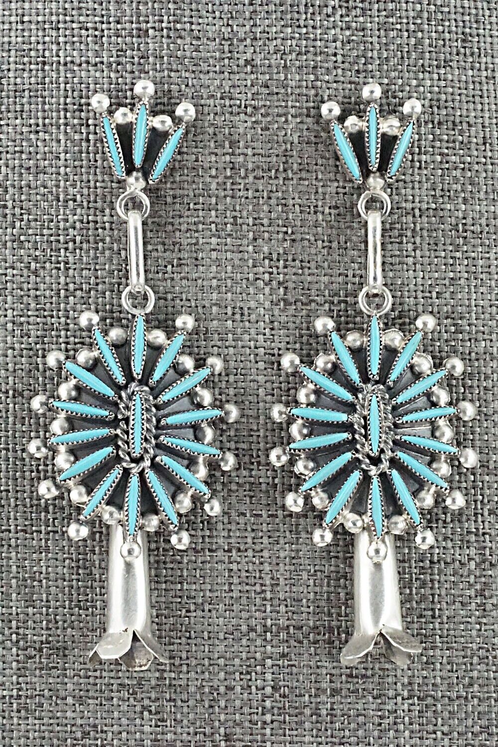 Turquoise & Sterling Silver Squash Blossom Set - Lance & Cordelia Waatsa