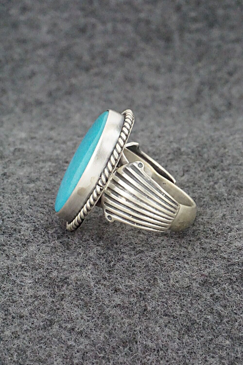 Turquoise & Sterling Silver Ring - Samuel Yellowhair - Size 7.5