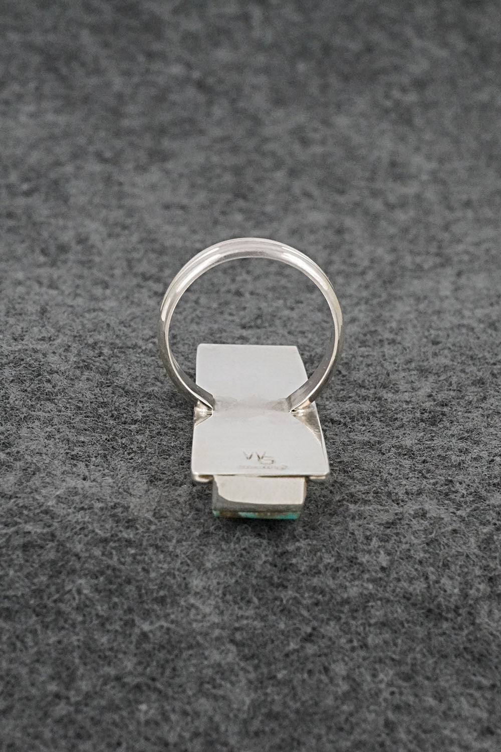 Turquoise & Sterling Silver Ring - Wilbert Grey - Size 9