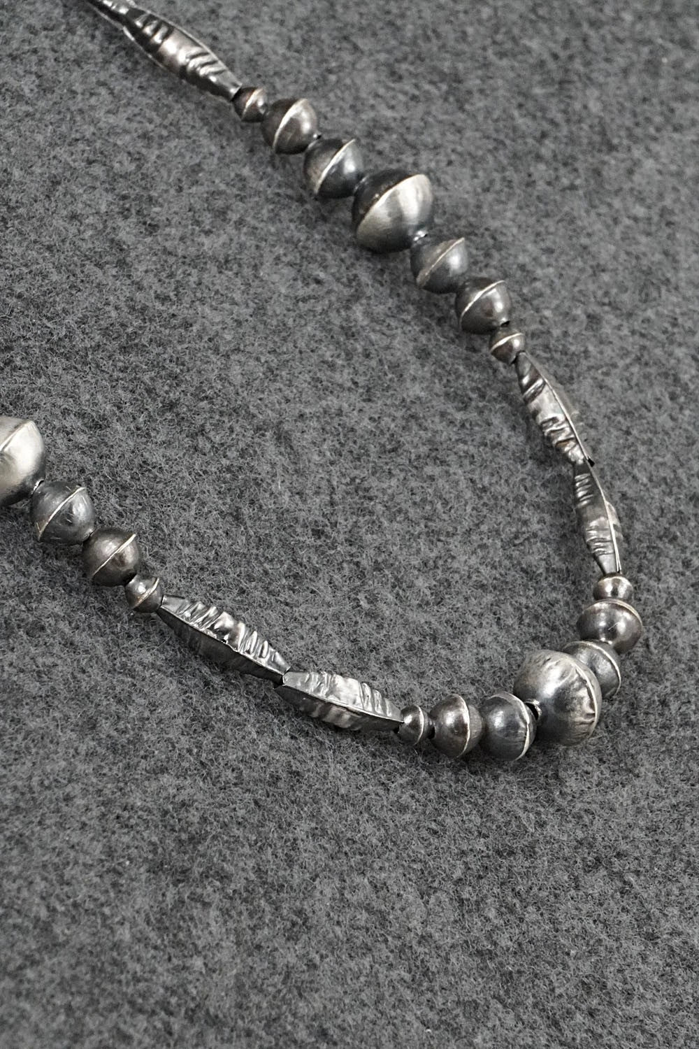 Sterling Silver Navajo Pearl Necklace 28" - Vintage