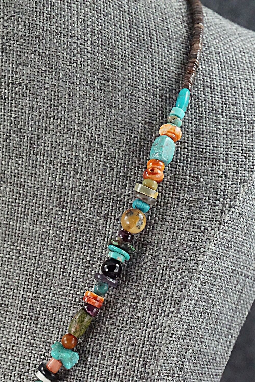 Multi Stone and Sterling Silver Necklace - Helen Tsosie