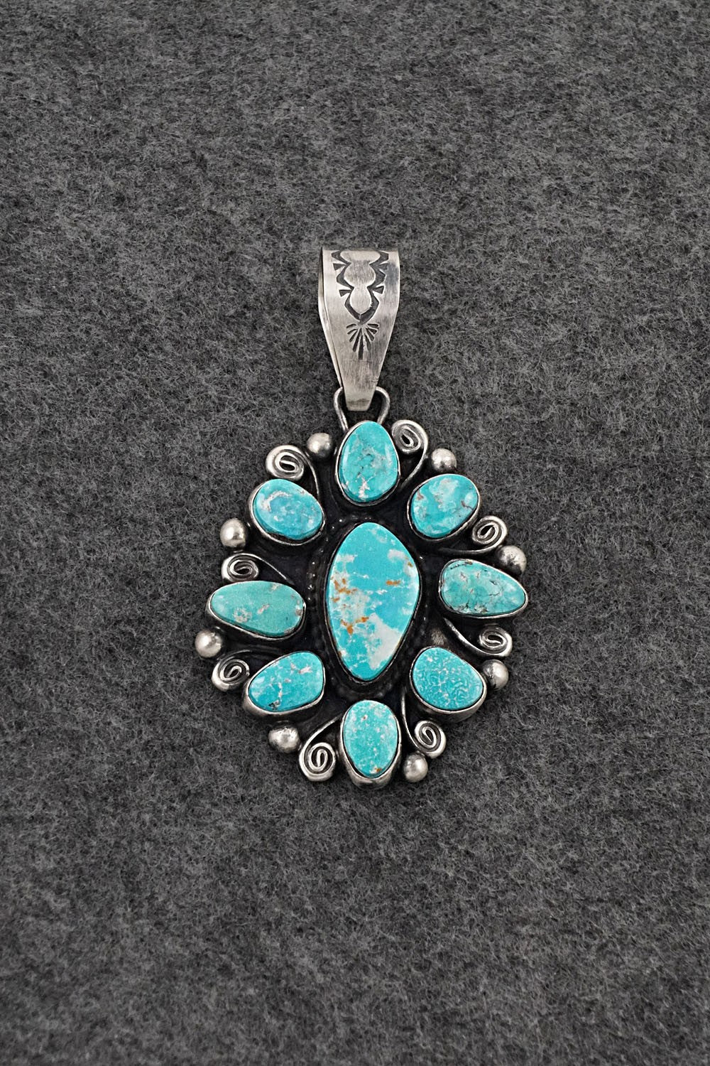 Turquoise & Sterling Silver Pendant - Travis Jim