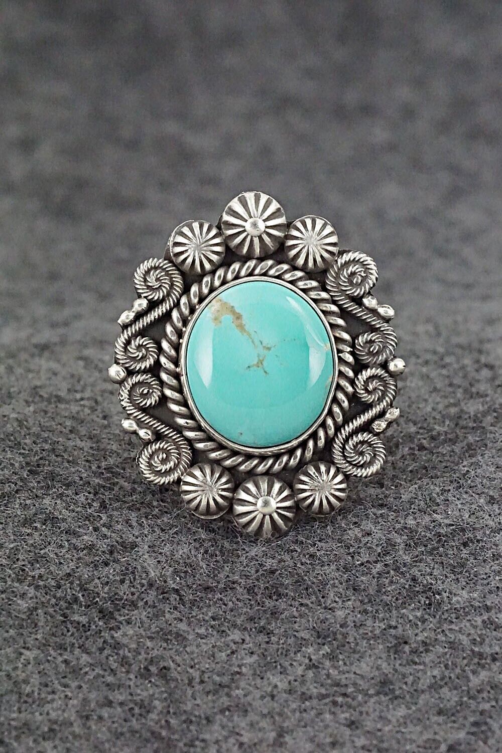 Turquoise & Sterling Silver Ring - Rosita Calladitto - Size 7.5
