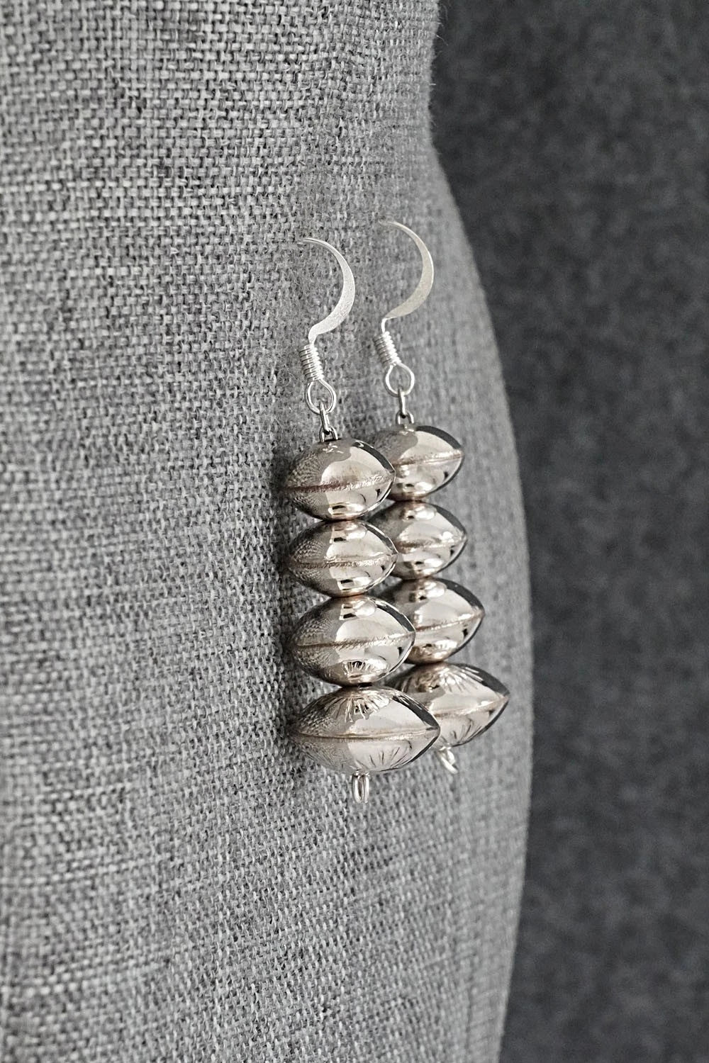 Sterling Silver Navajo Pearl Earrings - Angeline Miller