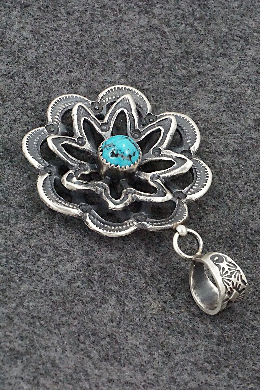 Turquoise & Sterling Silver Pendant - Kevin Billah