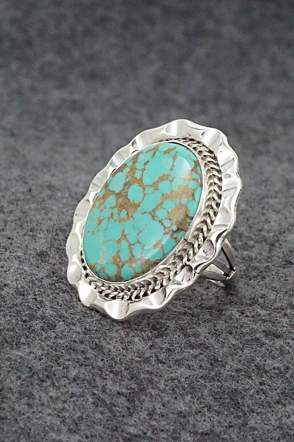 Turquoise & Sterling Silver Ring - Samuel Yellowhair - Size 7.75