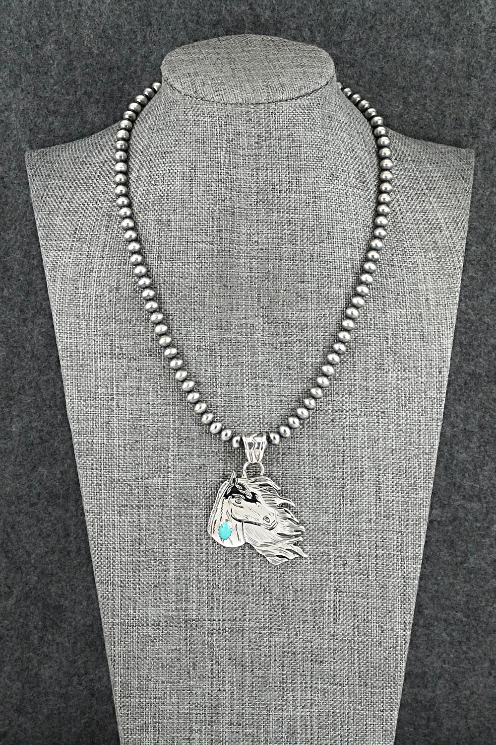 Turquoise & Sterling Silver Necklace - Jeremy Delgarito