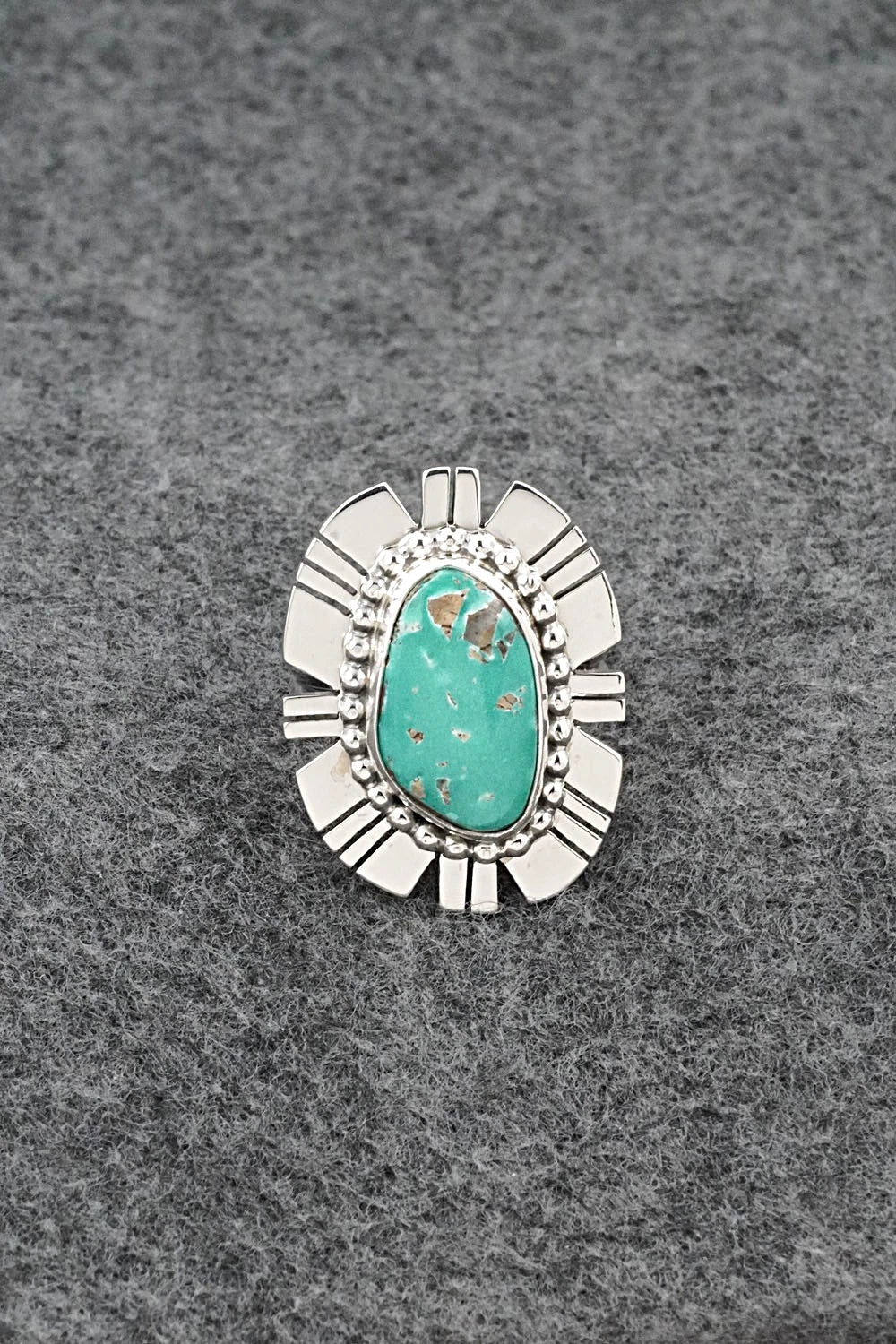 Turquoise & Sterling Silver Ring - Randy Billy - Adjustable