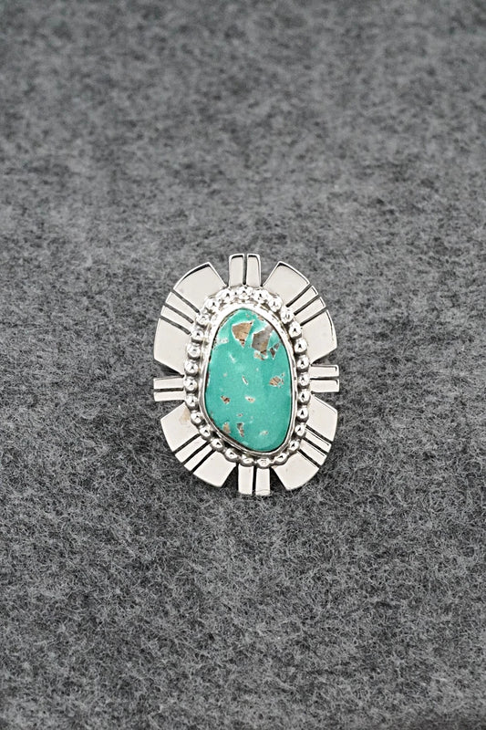 Turquoise & Sterling Silver Ring - Randy Billy - Adjustable