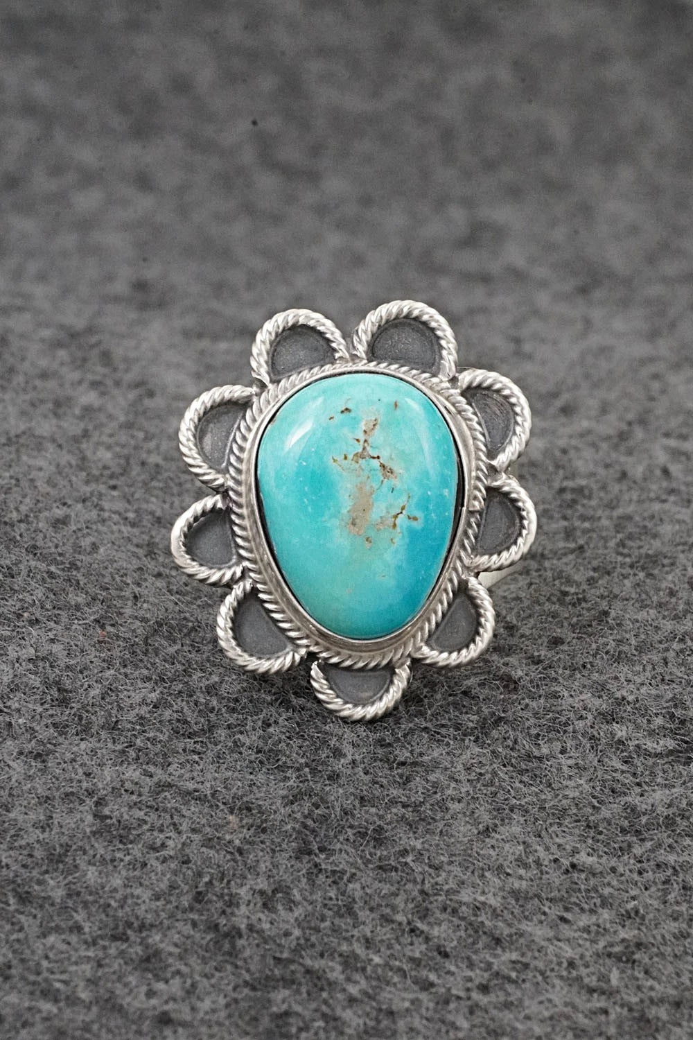 Turquoise & Sterling Silver Ring - Darrin Livingston - Size 9