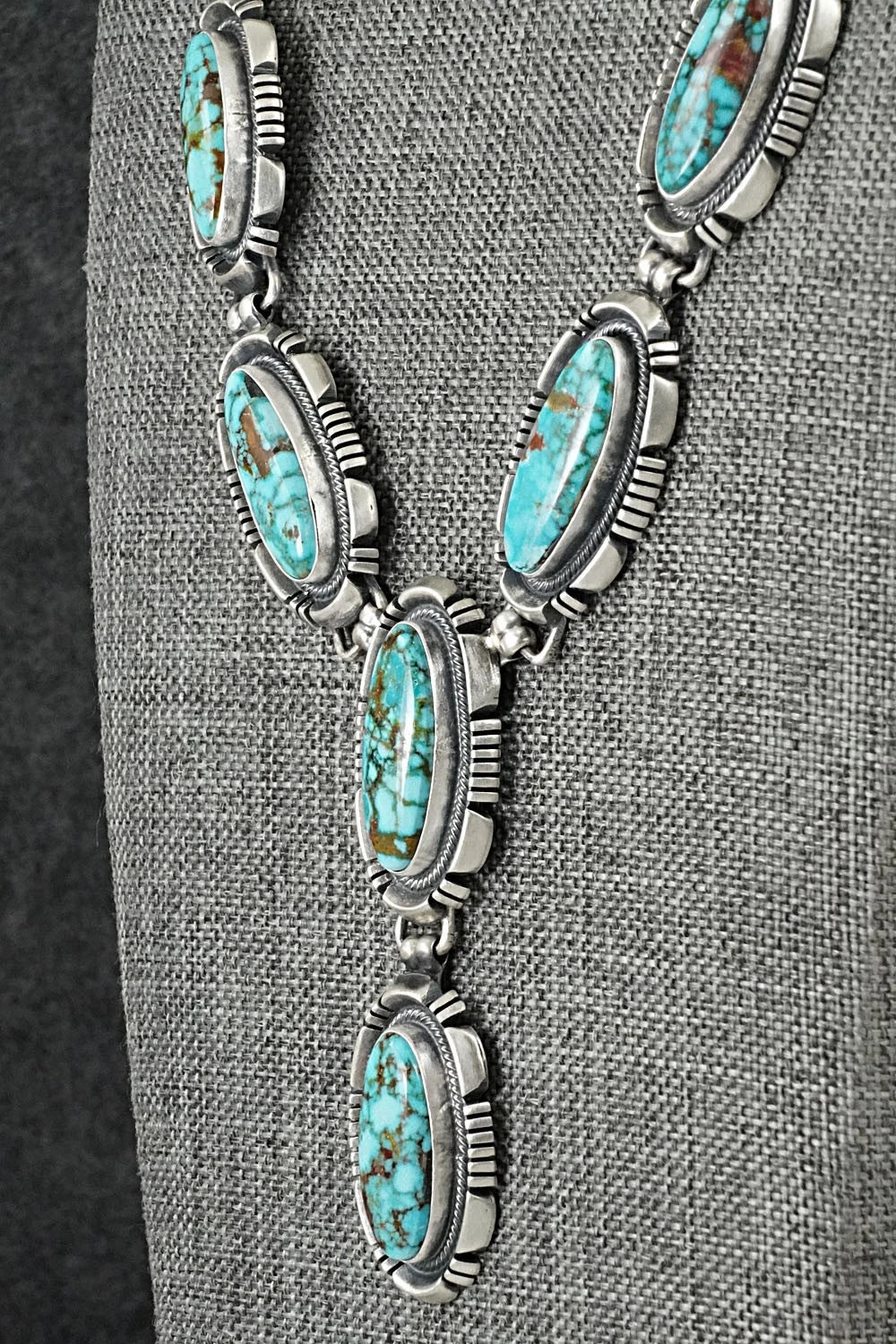 Turquoise & Sterling Silver Necklace and Earrings Set - Mark Yazzie