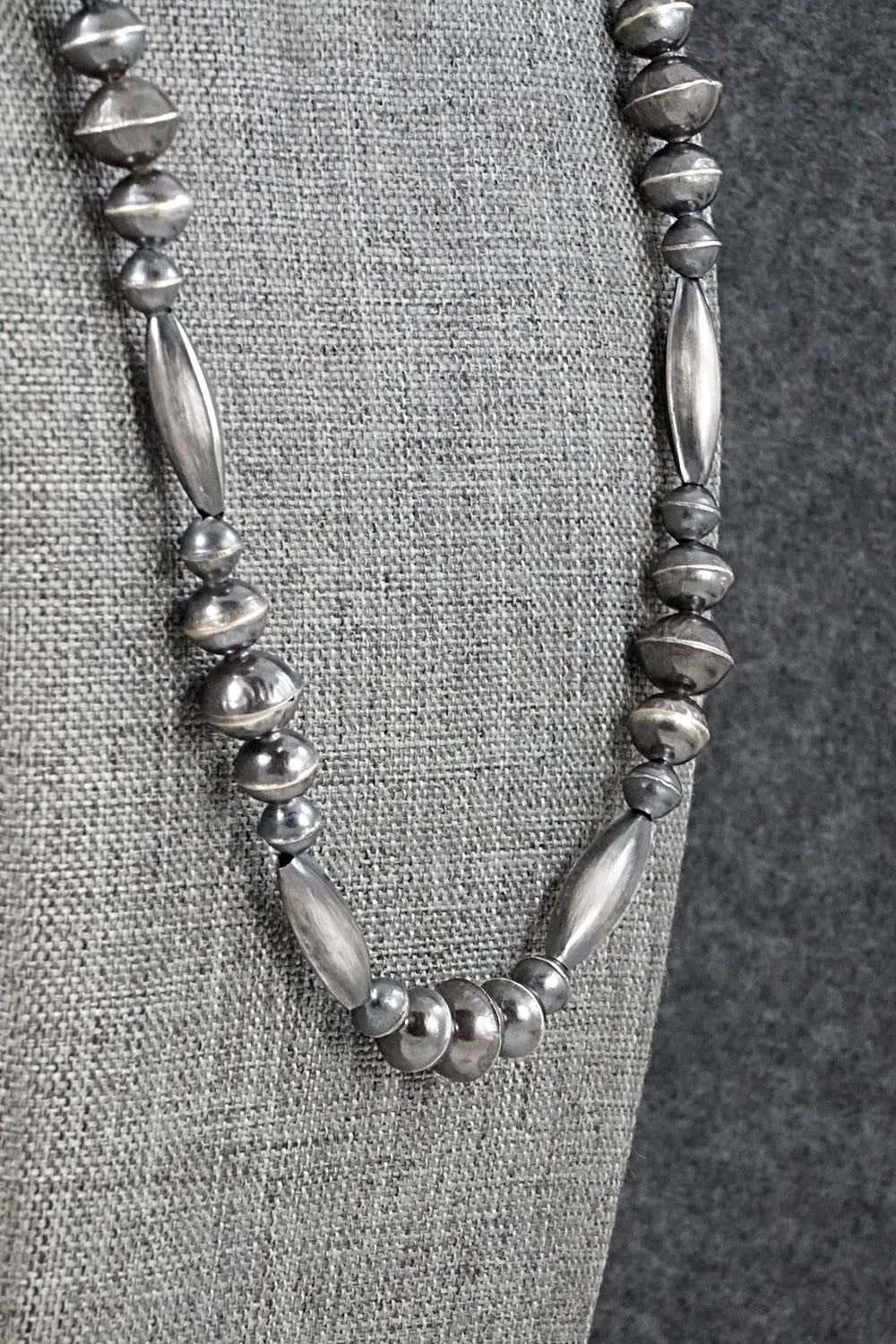 Sterling Silver Navajo Pearl Necklace 22" - Vintage