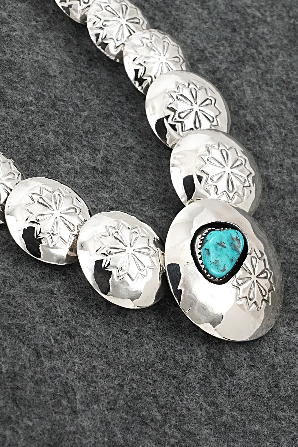 Turquoise & Sterling Silver Necklace and Earrings Set - Tim Thompson