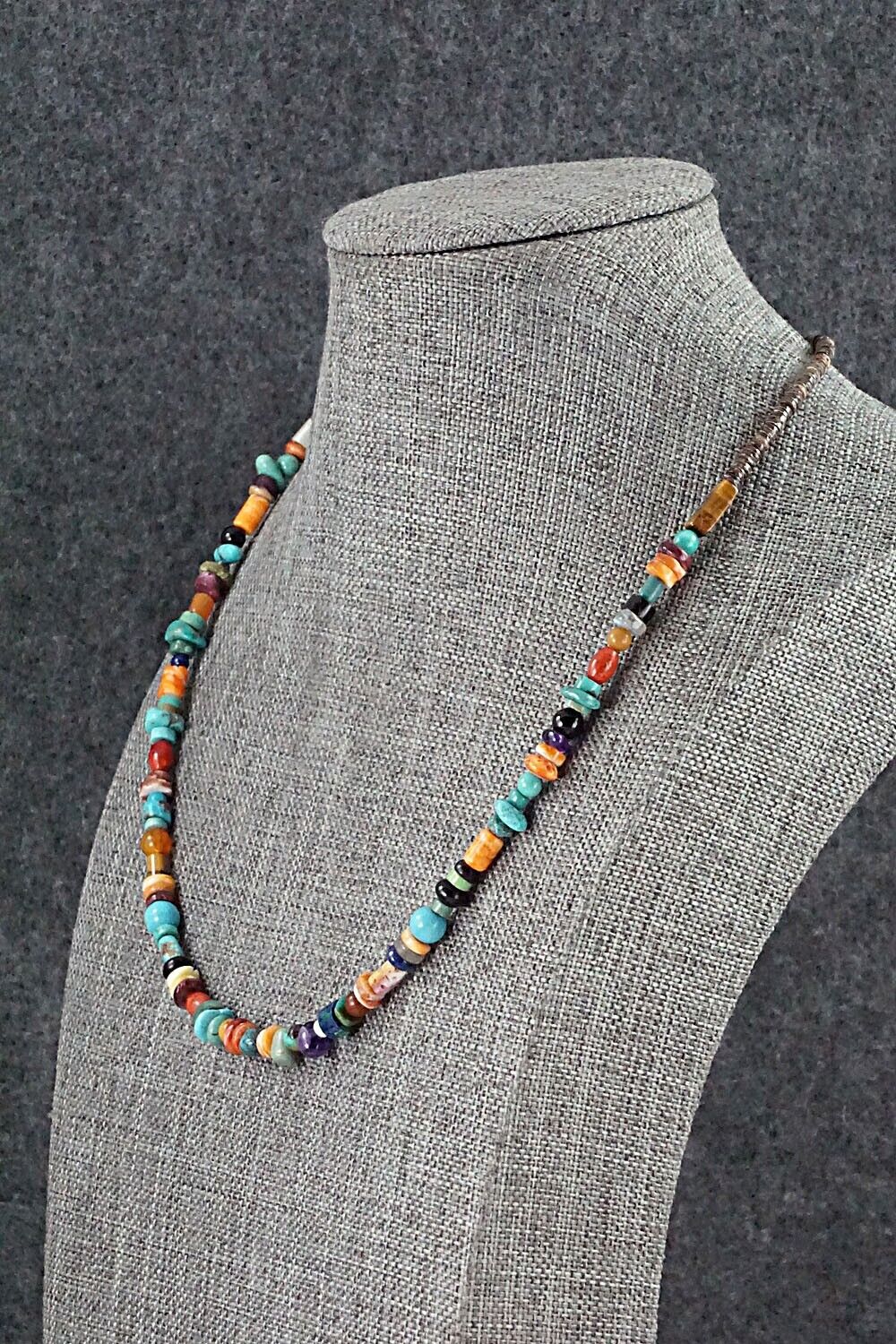 Multi Stone and Sterling Silver Necklace - Helen Tsosie