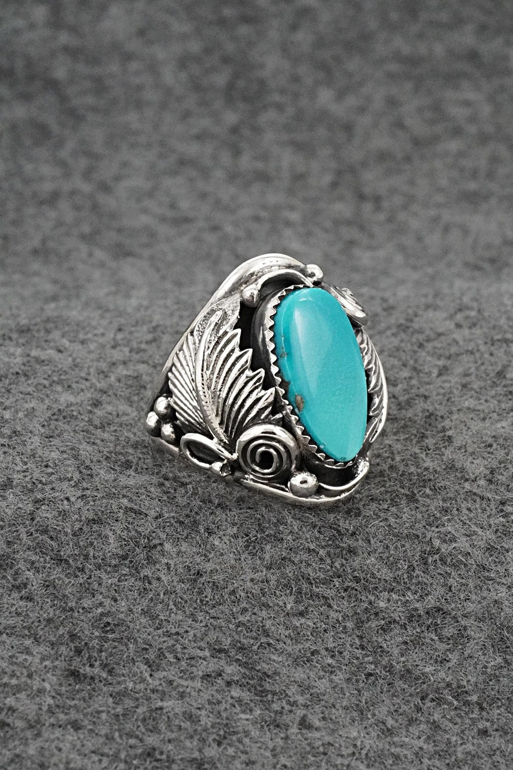 Turquoise & Sterling Silver Ring - Darrell Morgan - Size 11