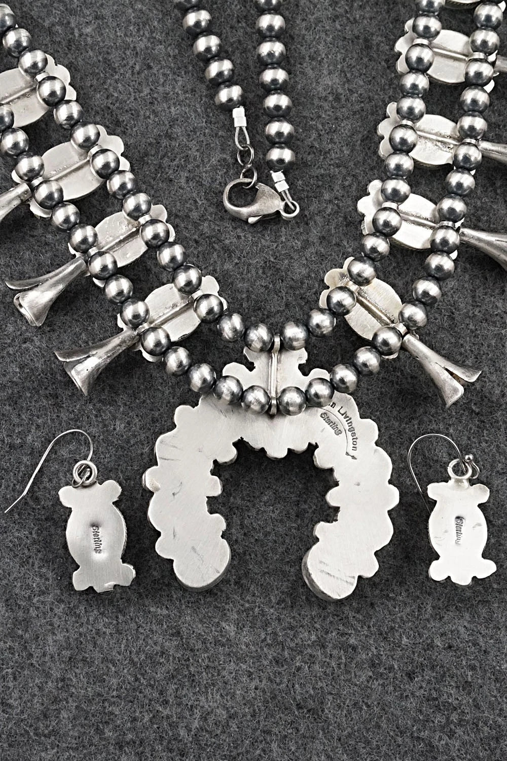 Turquoise & Sterling Silver Squash Blossom Set - Darrin Livingston