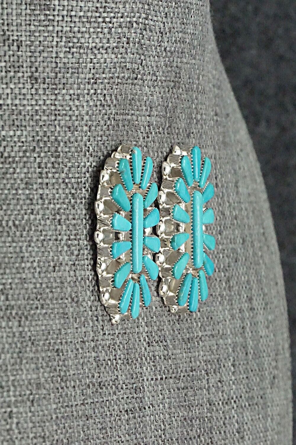 Turquoise & Sterling Silver Earrings - Vera Halusewa