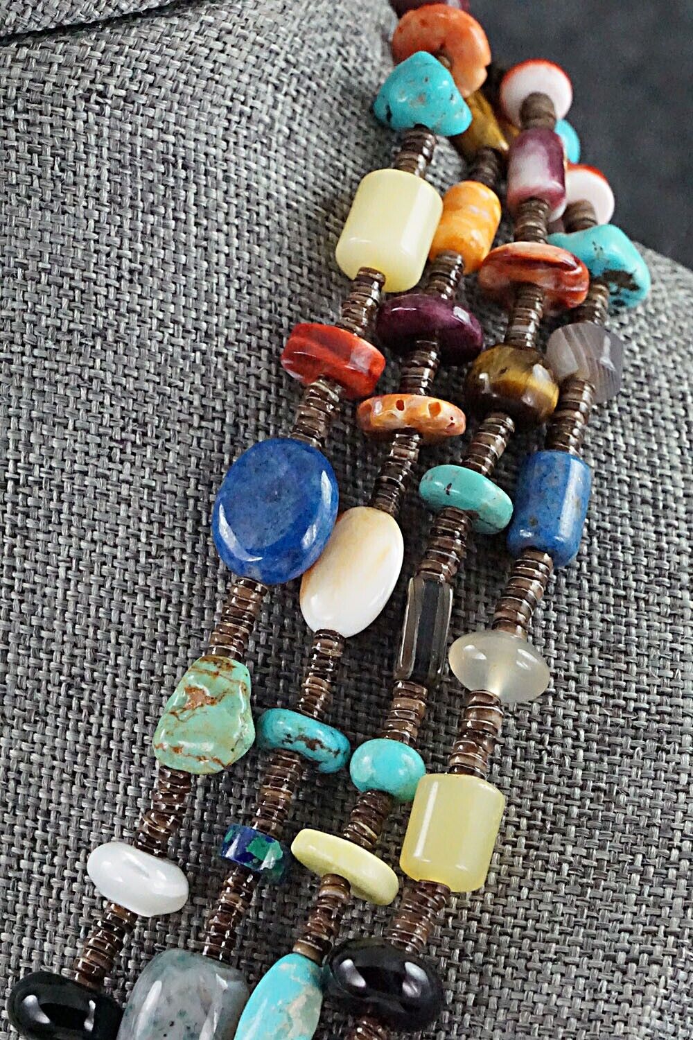 Multi Stone and Sterling Silver Necklace - Helen Tsosie