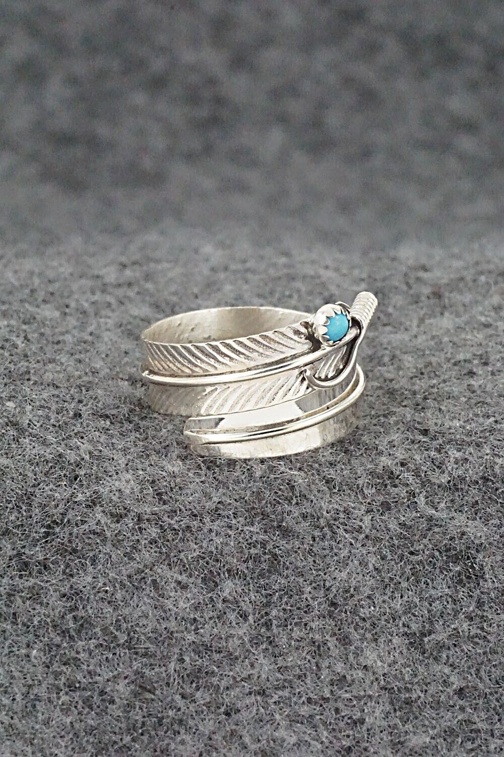Turquoise & Sterling Silver Ring - Aaron Davis - Size 7 Adj.