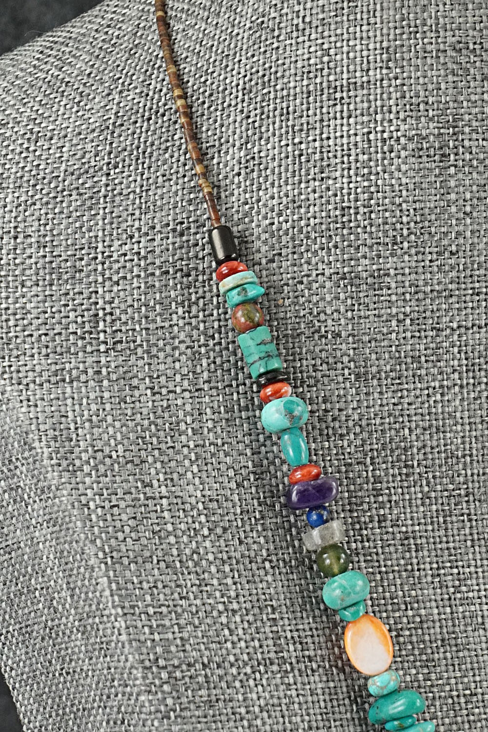 Multi-Stone & Sterling Silver Necklace 18" - Helen Tsosie