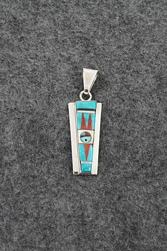 Multi Stone & Sterling Silver Pendant - Rayland Edaakie