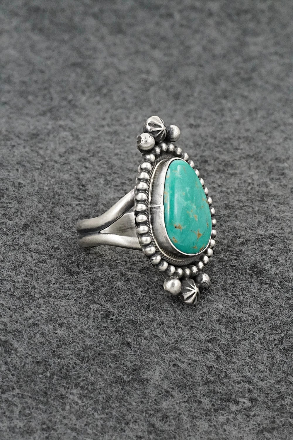 Turquoise & Sterling Silver Ring - Darrin Livingston - Size 8.5