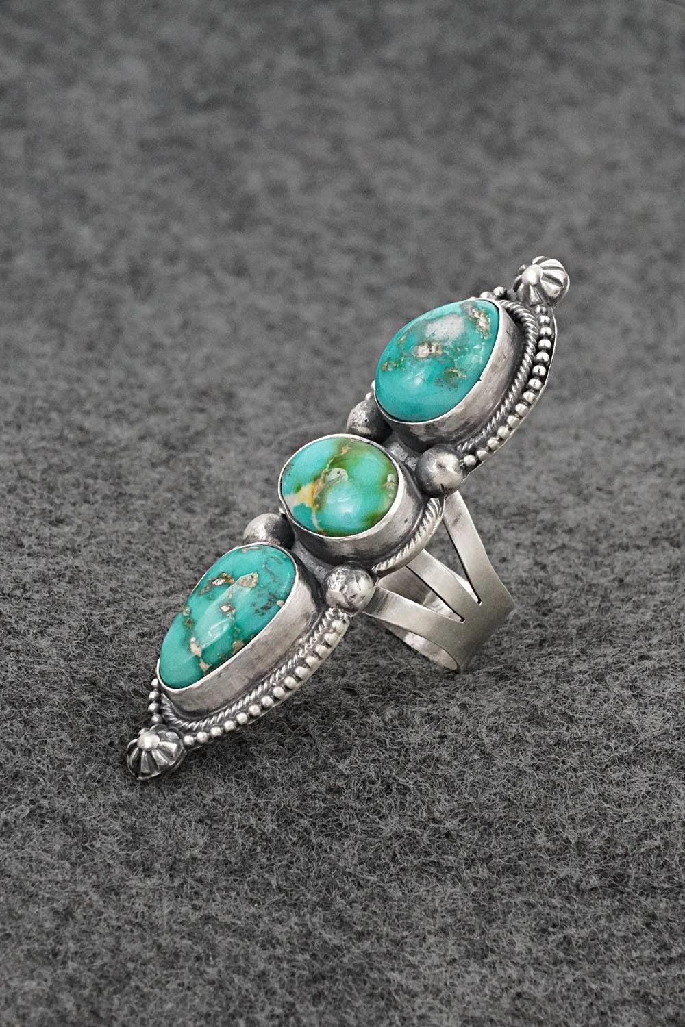 Turquoise & Sterling Silver Ring - Bobby Johnson - Size 7.5