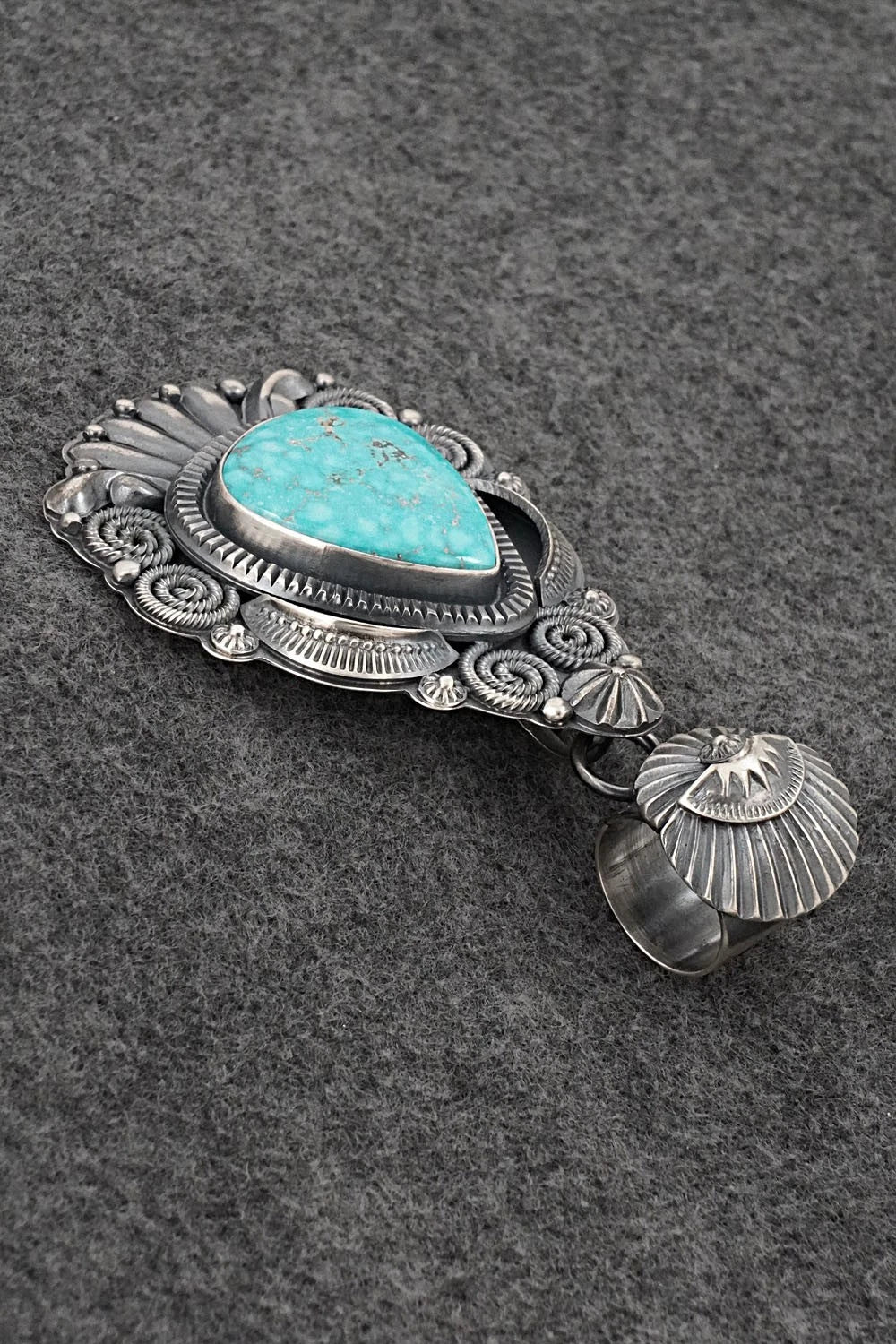 Turquoise & Sterling Silver Pendant - Delbert Gordon