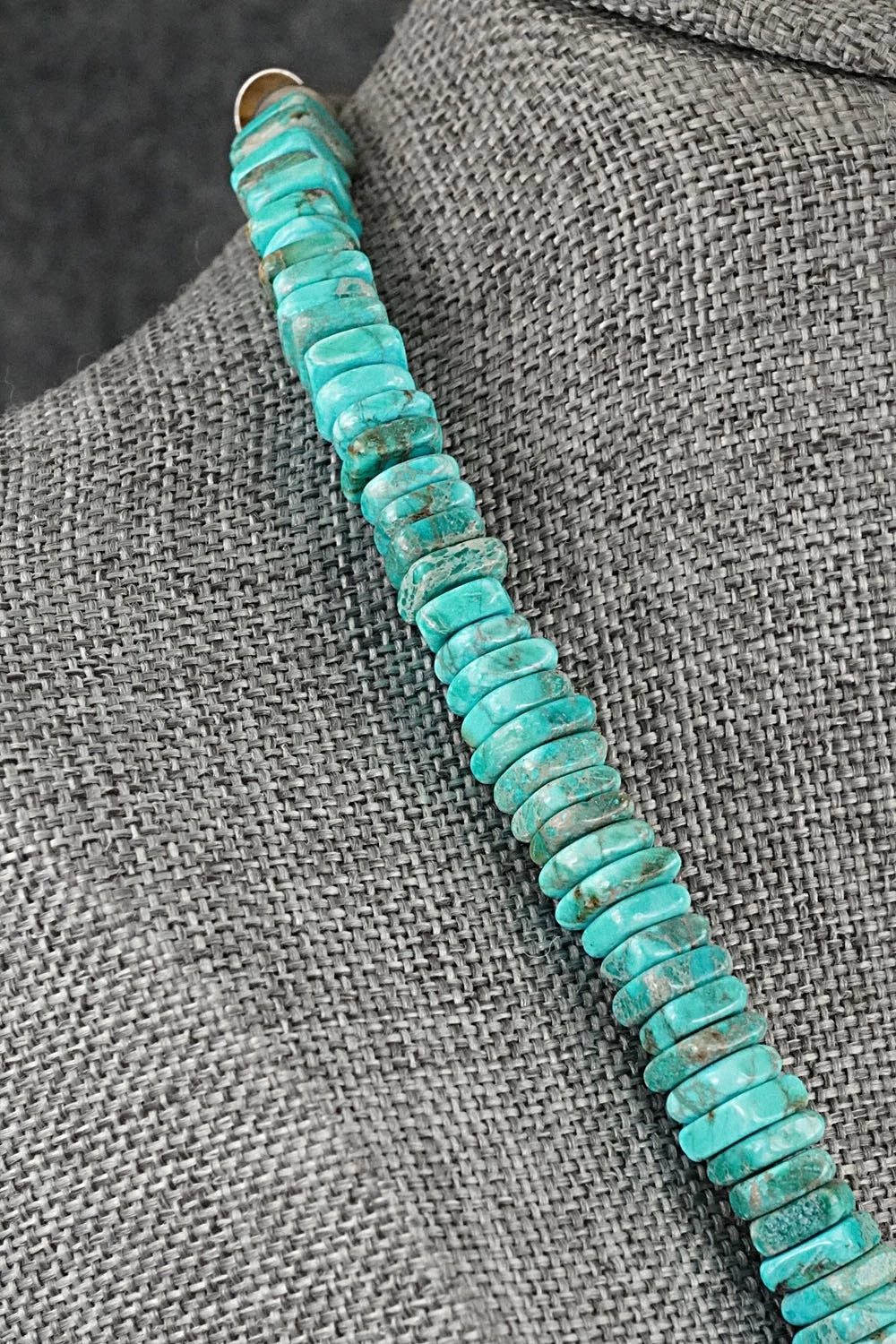 Turquoise & Sterling Silver Necklace 18" - Doreen Jake