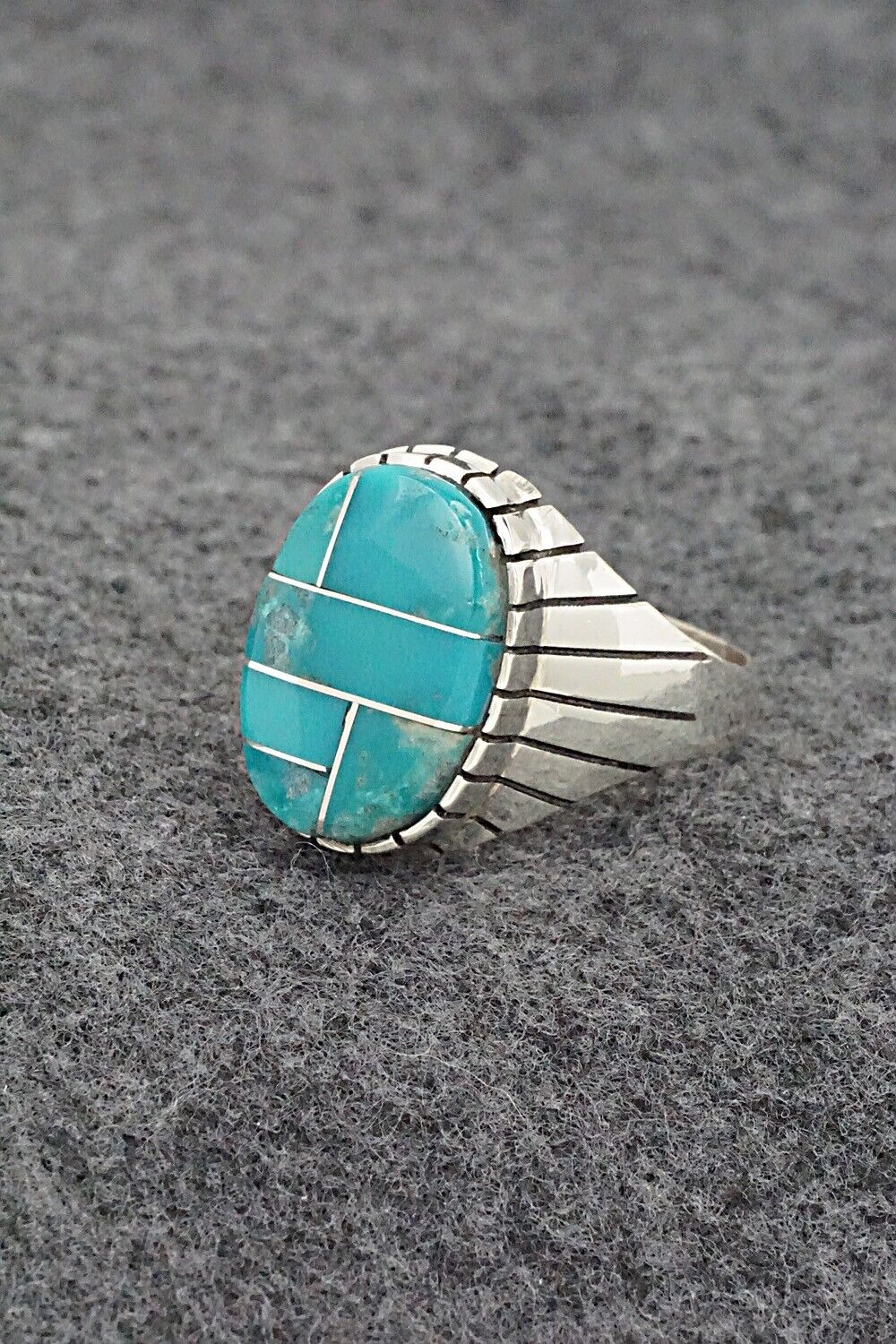 Turquoise & Sterling Silver Ring - Trevor Jack - Size 13