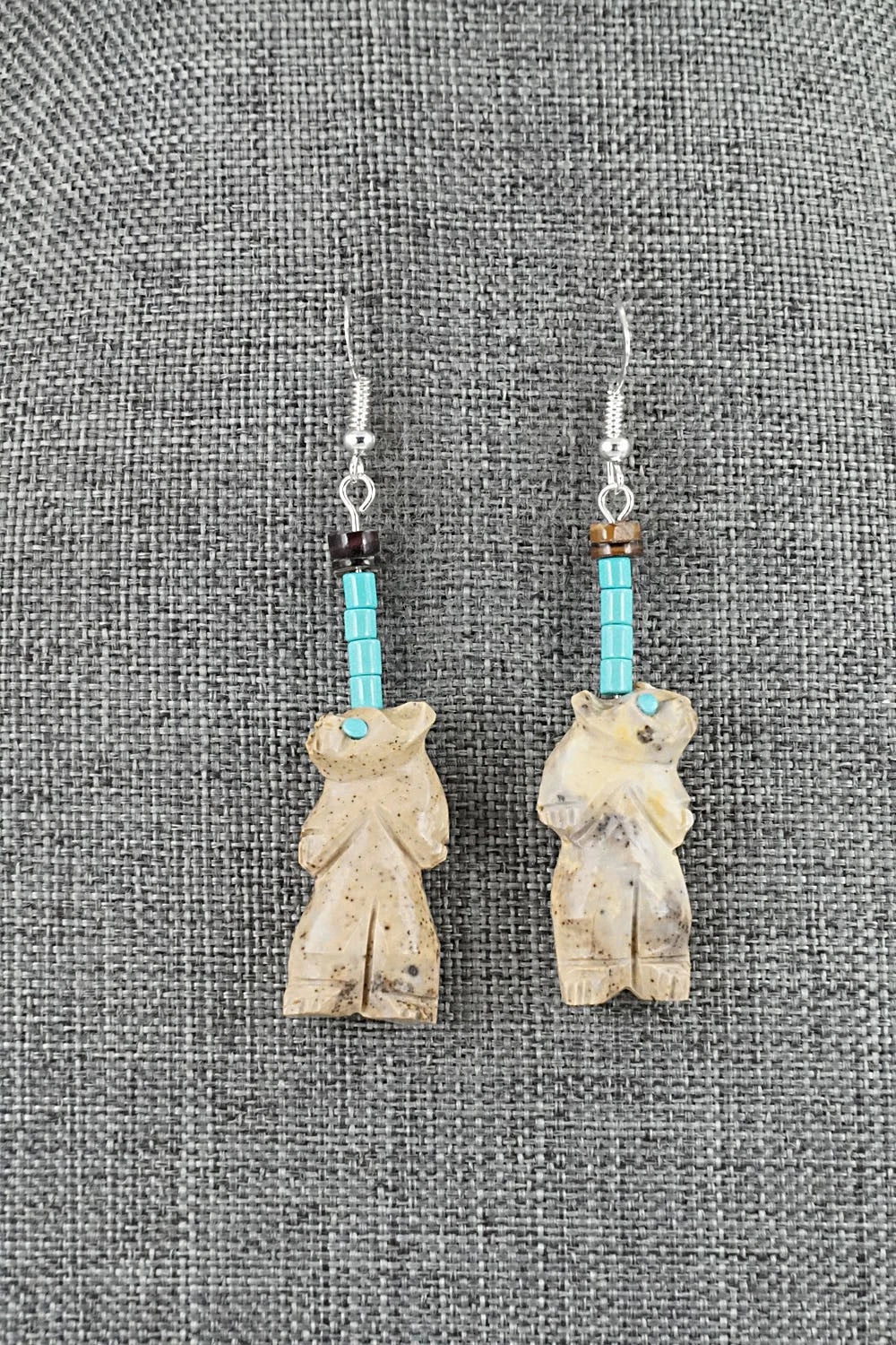 Multi-Stone Bear Fetish & Sterling Silver Necklace Set - Dannette Laate