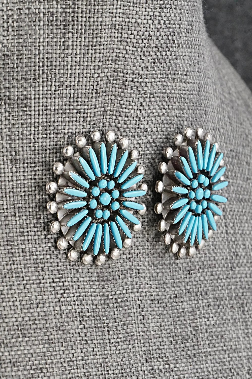 Turquoise & Sterling Silver Squash Blossom Set - Sibert Bowannie Sr.