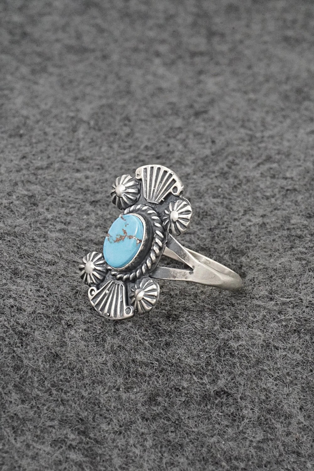Turquoise and Sterling Silver Ring - Jerryson Henio - Size 9