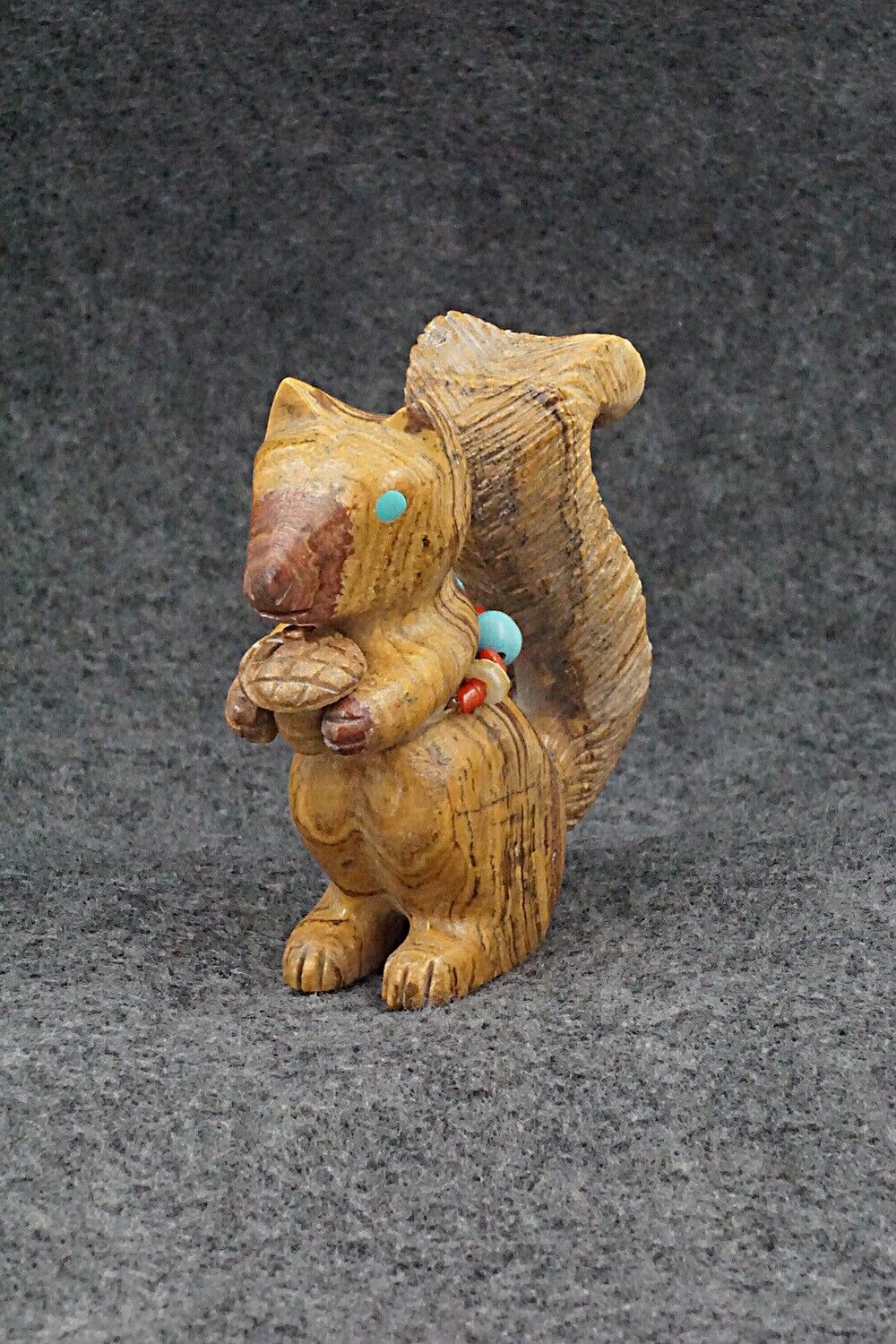 Squirrel with Acorn Zuni Fetish Carving - Douglas Martza