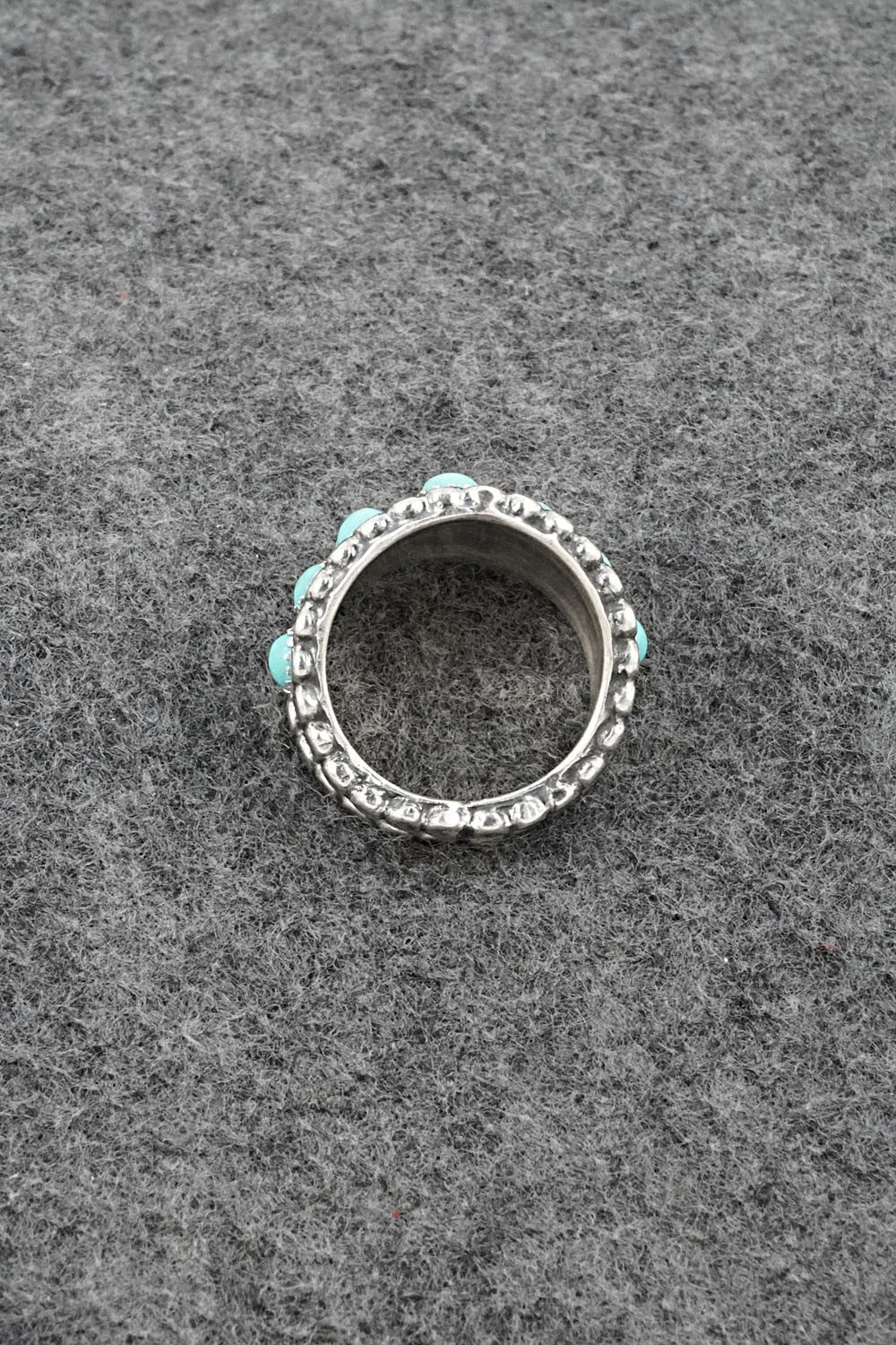 Turquoise & Sterling Silver Ring - Harry B. Yazzie - Size 8