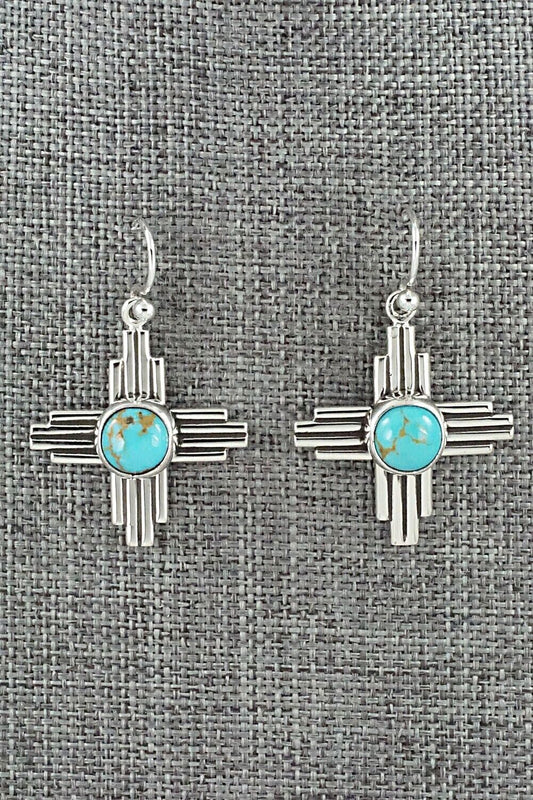 Turquoise and Sterling Silver Earrings - Raymond Coriz
