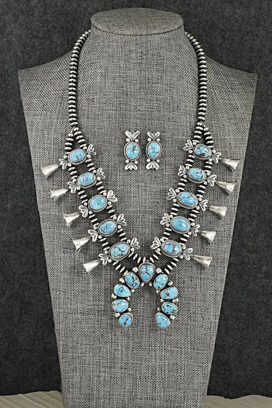 Turquoise & Sterling Silver Squash Blossom Set - Darrin Livingston