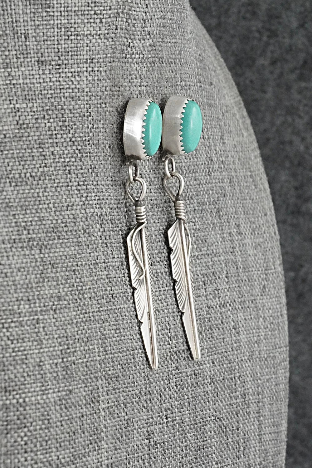 Turquoise & Sterling Silver Earrings - Chris Charley