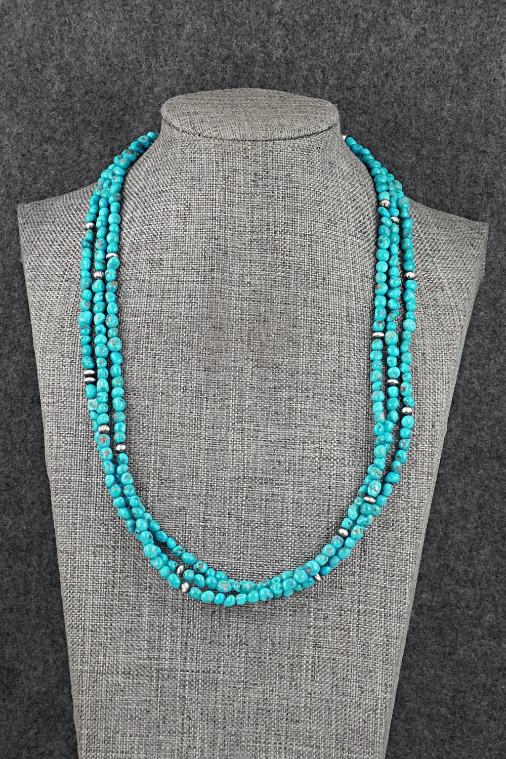 Turquoise & Sterling Silver Necklace - Theresa Skeets
