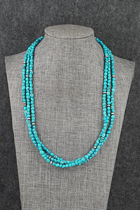 Turquoise & Sterling Silver Necklace - Theresa Skeets