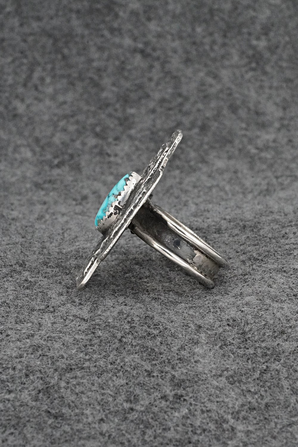 Turquoise & Sterling Silver Ring - Dymitri Arviso - Size 7, Adj.