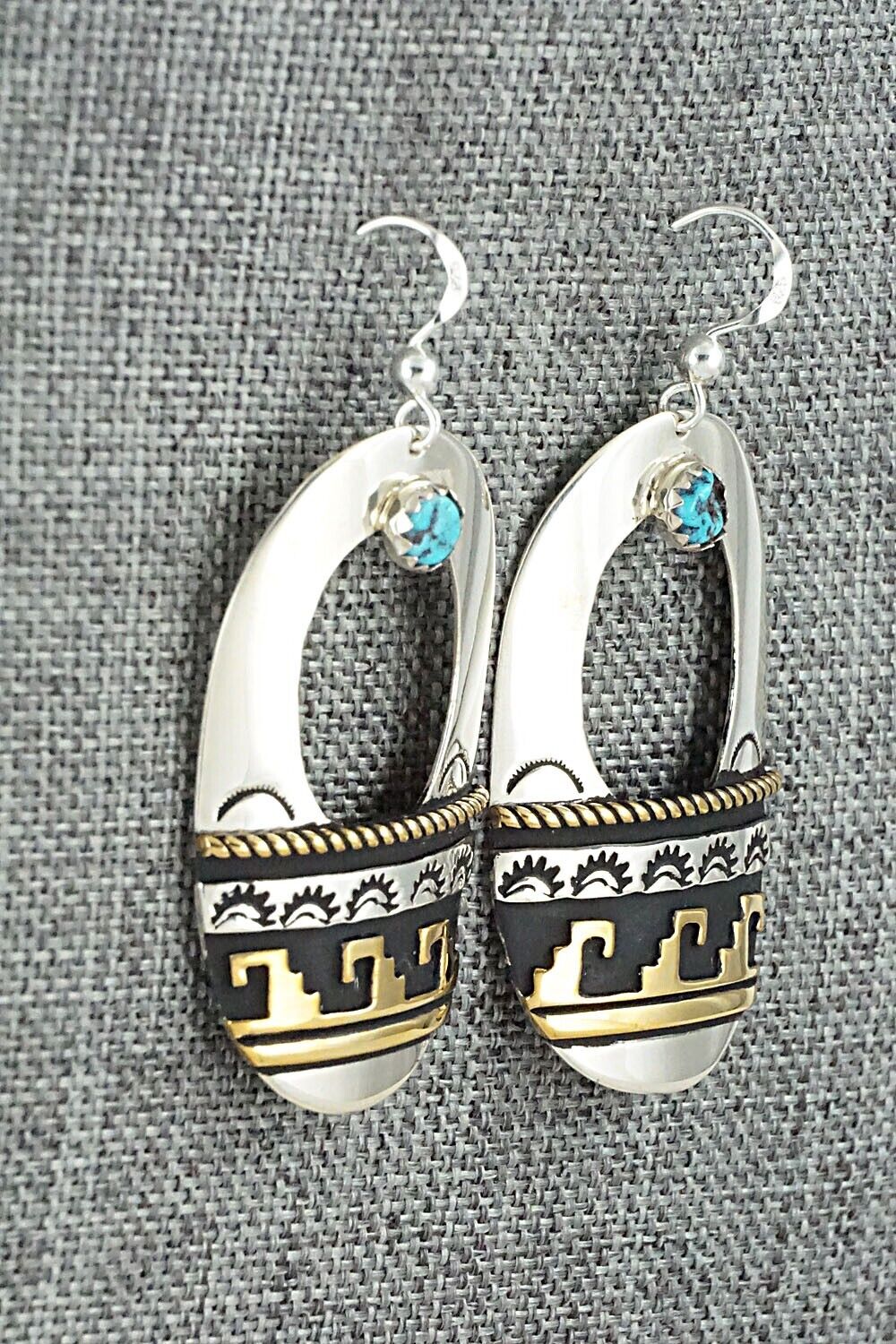 Turquoise & Sterling Silver Earrings - Rosita Singer
