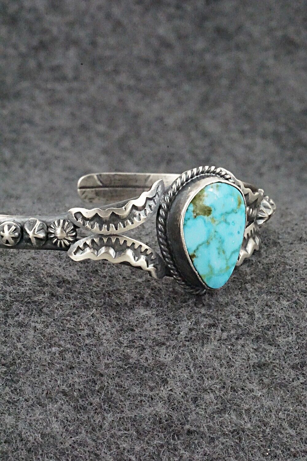 Turquoise & Sterling Silver Bracelet - Gilbert Tom