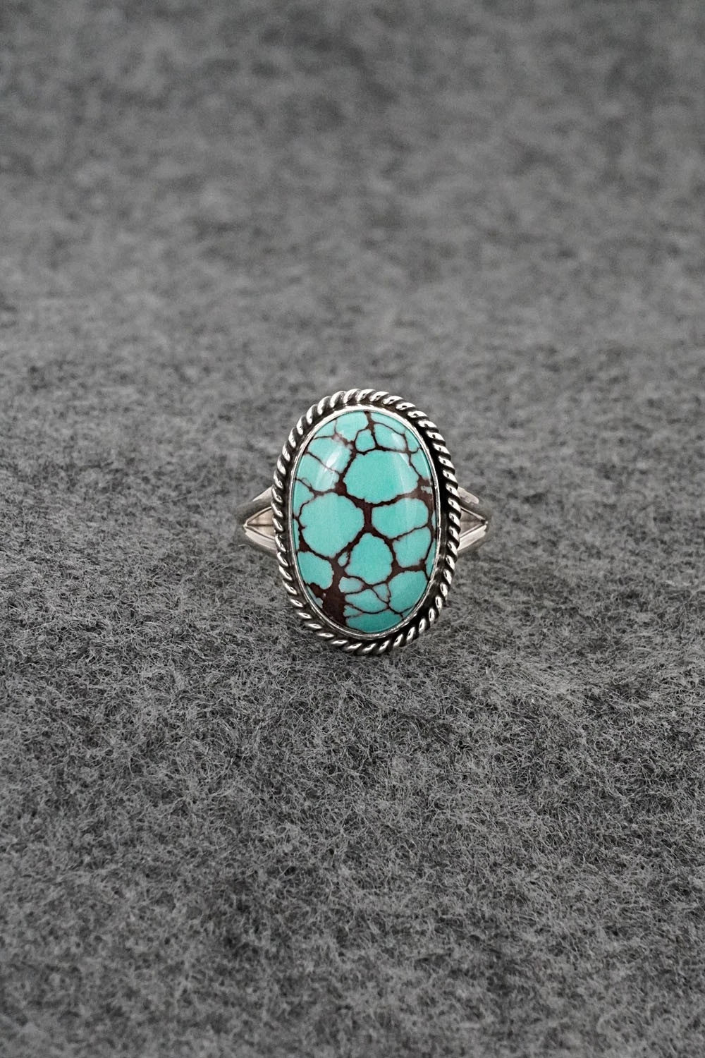 Turquoise & Sterling Silver Ring - Eugene Gruber - Size 8