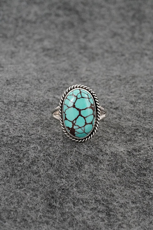 Turquoise & Sterling Silver Ring - Eugene Gruber - Size 8