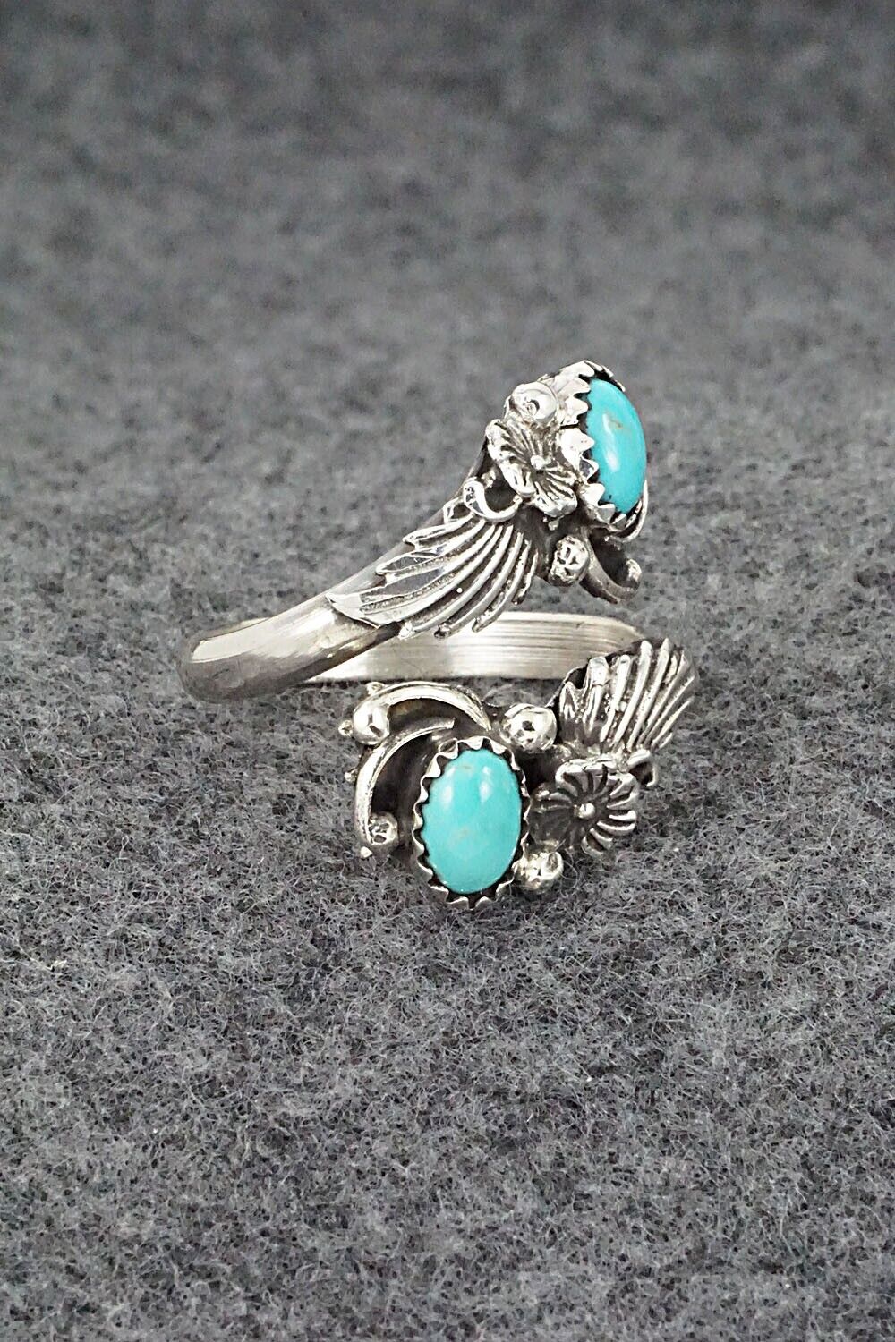Turquoise & Sterling Silver Ring - Etta Belin - Size 7.5