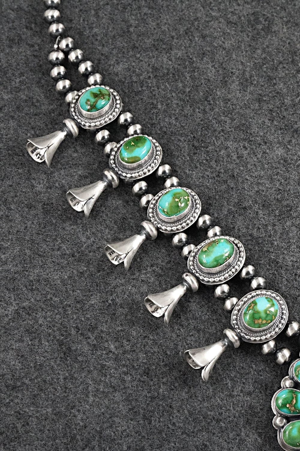 Turquoise & Sterling Silver Squash Blossom Set - Randy Boyd