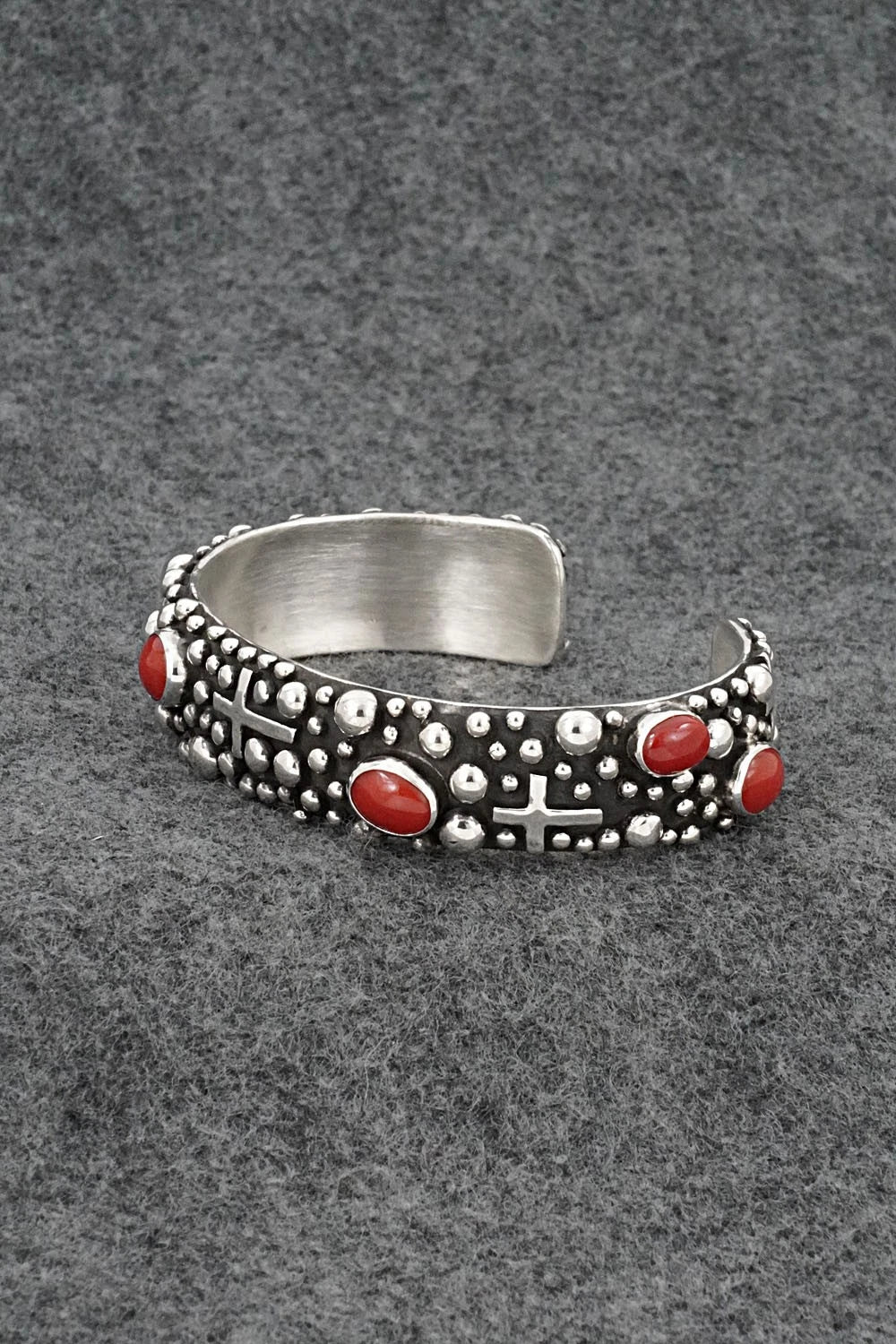 Coral & Sterling Silver Bracelet - Akee Douglas