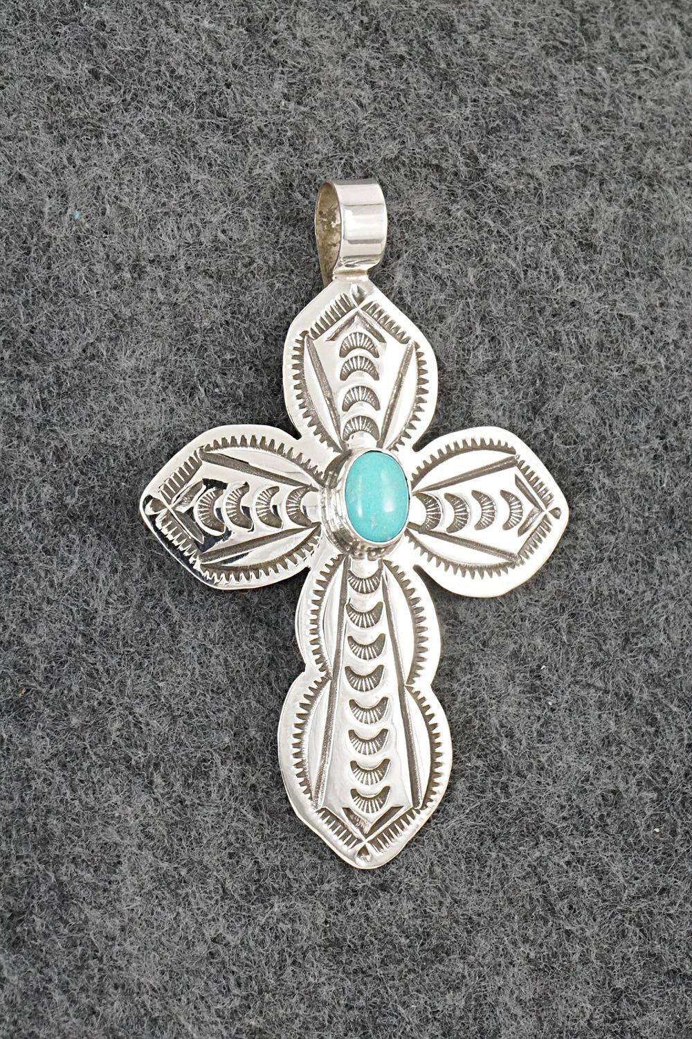 Turquoise & Sterling Silver Pendant - Arnold Blackgoat