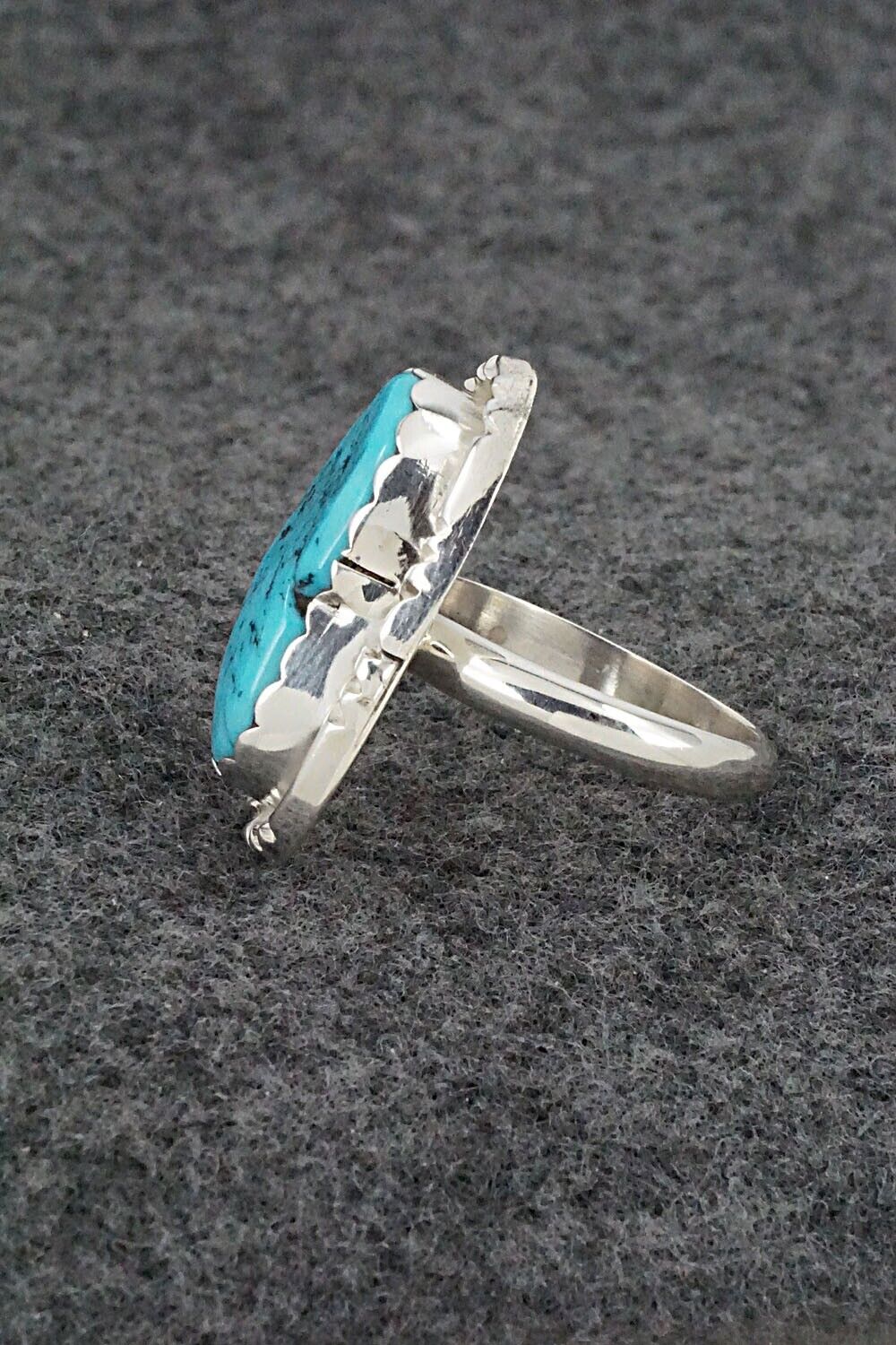 Turquoise & Sterling Silver Ring - Jeff Lucio - Size 7.5